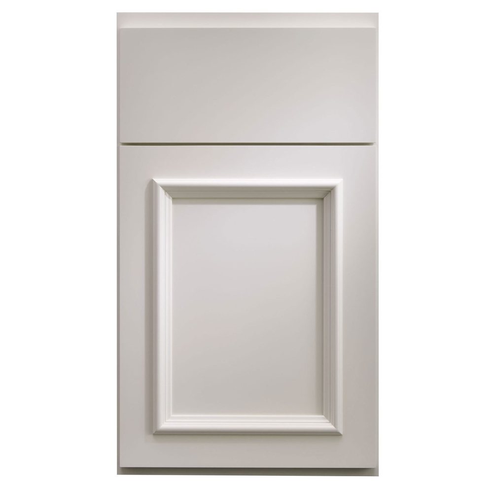 Crystal Deephaven cabinet door in Frosty White on PGM
