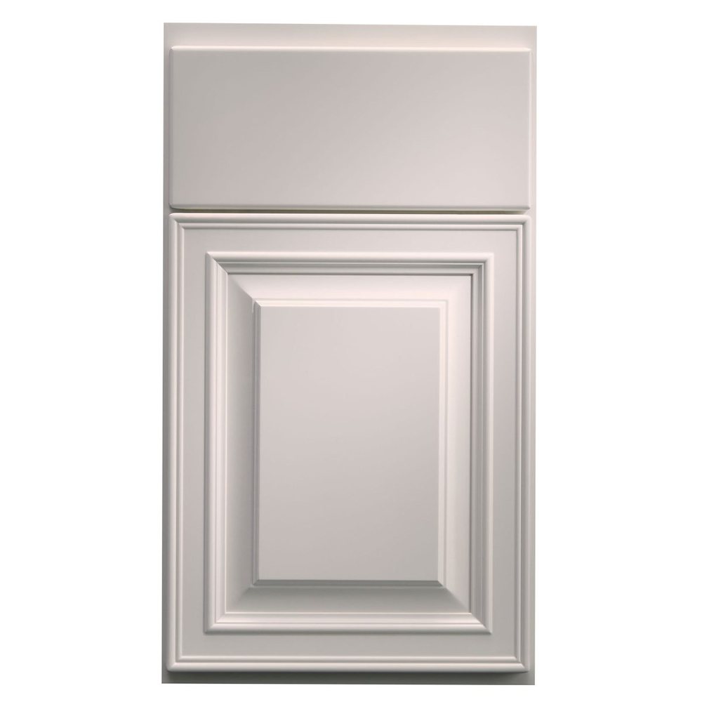 Crystal Elite cabinet door in Frosty White on PGM