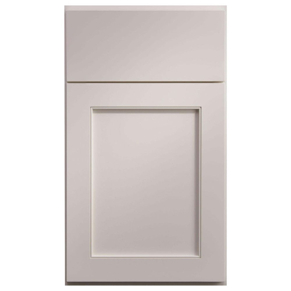 Crystal Hampstead cabinet door in Frosty White on 5-piece MDF