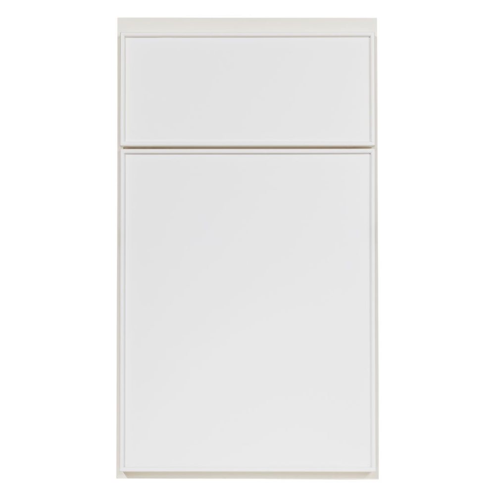 Crystal Marquee Quarter Round cabinet door in Frosty White on PGM
