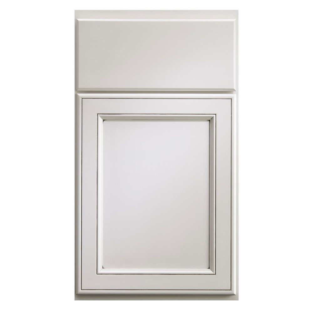 Crystal Newark cabinet door in Antique Nickel on maple