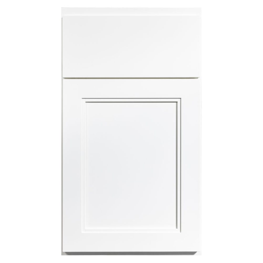Crystal Wake Hill cabinet door in Frosty White on PGM