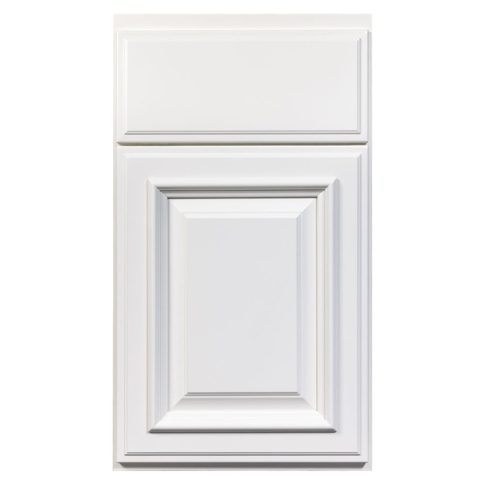 Crystal Winthrop cabinet door in Frosty White on PGM