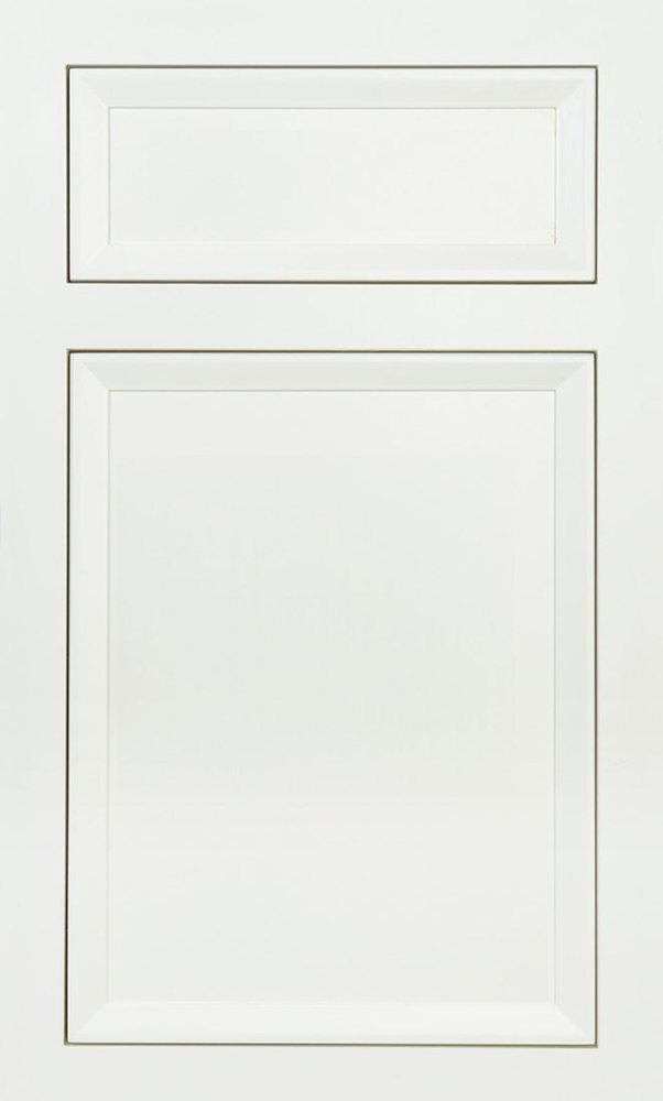 Plain & Fancy Chatham cabinet door in Maple · flush inset · Cascade White — photographed by Plain & Fancy