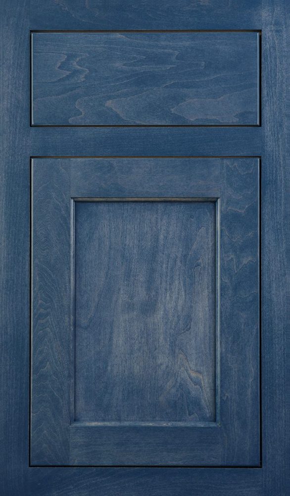 Plain & Fancy Quaker cabinet door — Hard Maple · Coastal Blue · flush inset