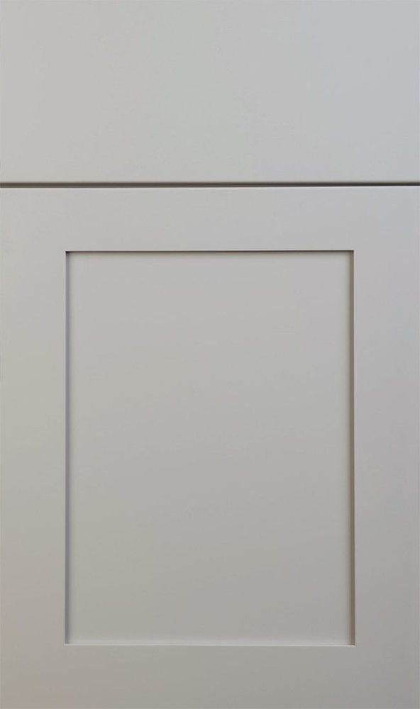 Plain & Fancy Shaker cabinet door in Maple · Jodi Grey · full overlay — photographed by Plain & Fancy