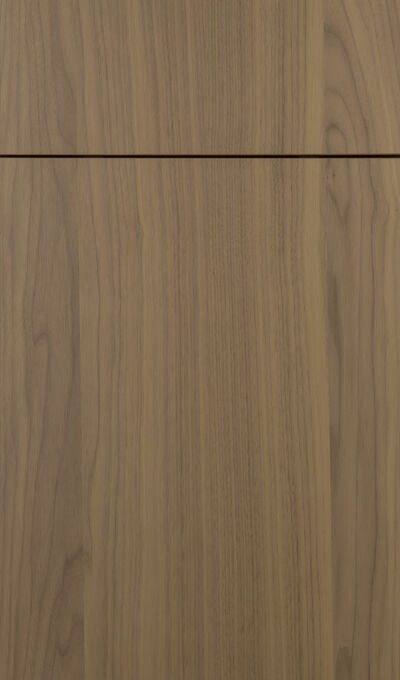 Plain & Fancy Shinnoki cabinet door in Frozen Walnut on shinnoki