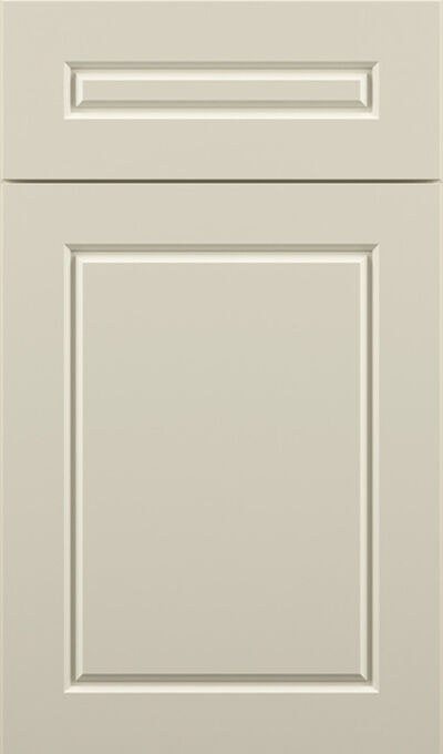 Plain & Fancy Vienna cabinet door in Slate White on paint grade maple
