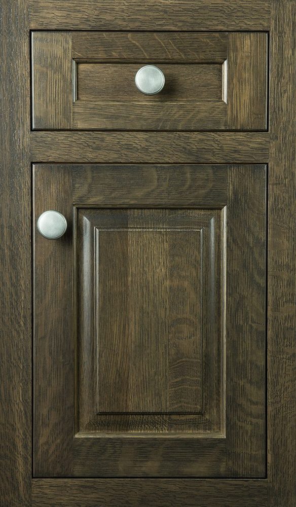 Plain & Fancy Vintage cabinet door — QSWht Oak · Smoke · flush inset