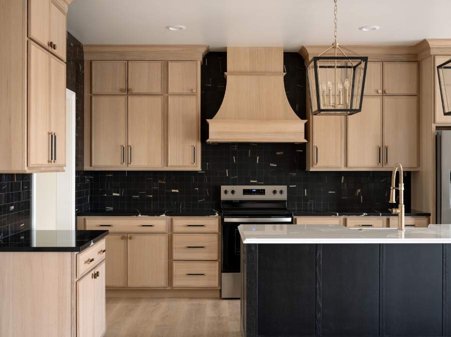 Ink on rift-cut white oak island with a Straw perimeter — Shiloh photo