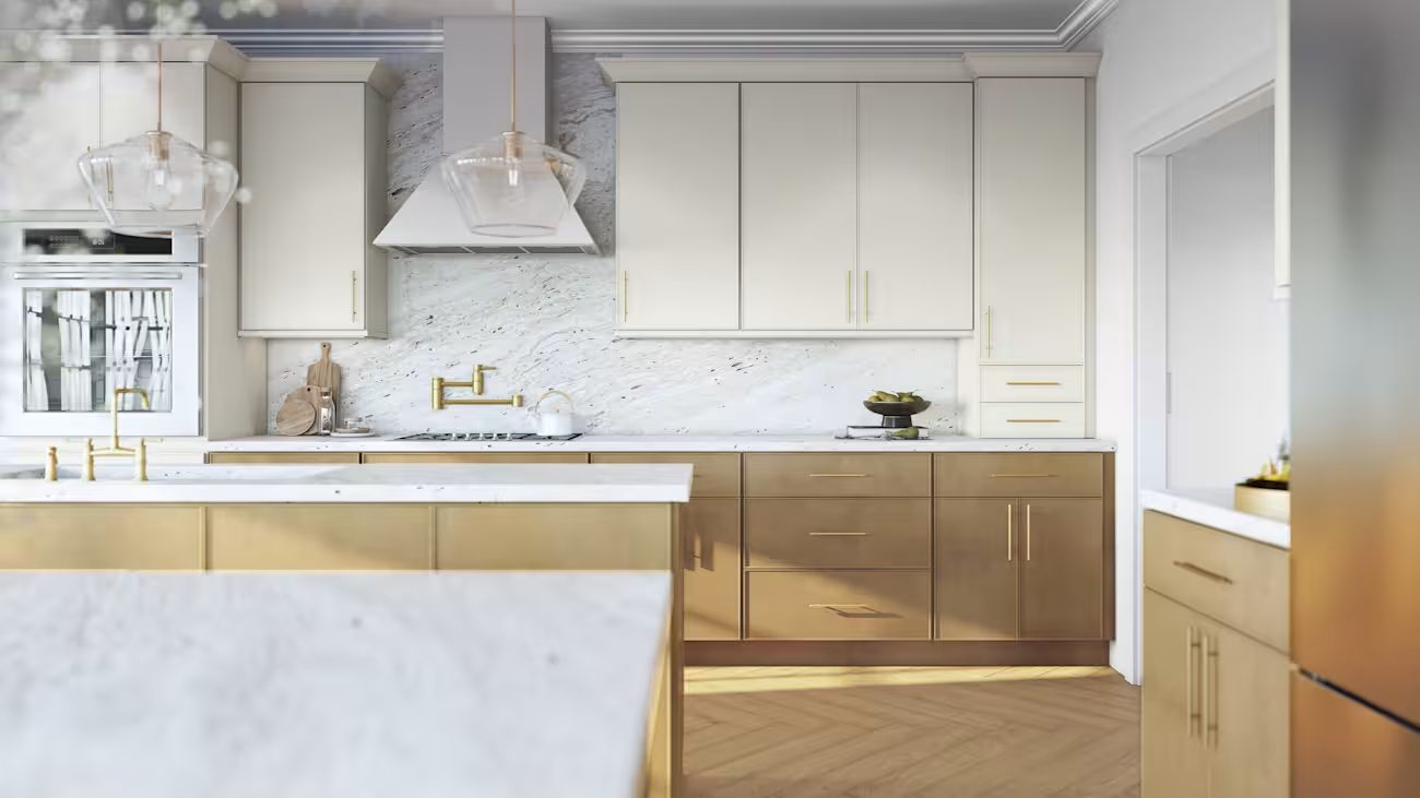 Fabuwood Echo in Timber and Dove kitchen — manufacturer photo