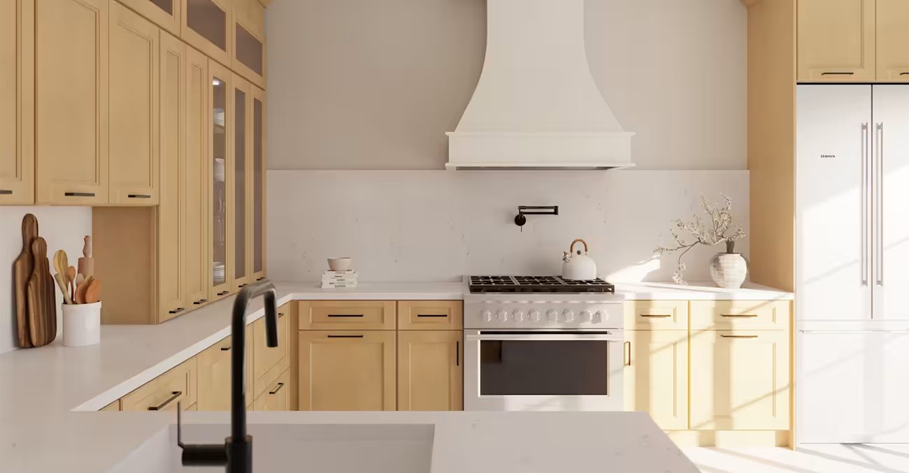 Fabuwood Fusion in Timber kitchen — manufacturer photo