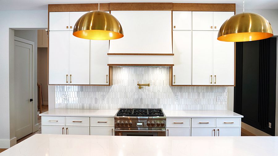 Dove and Timber kitchen and bar in a new modern farmhouse