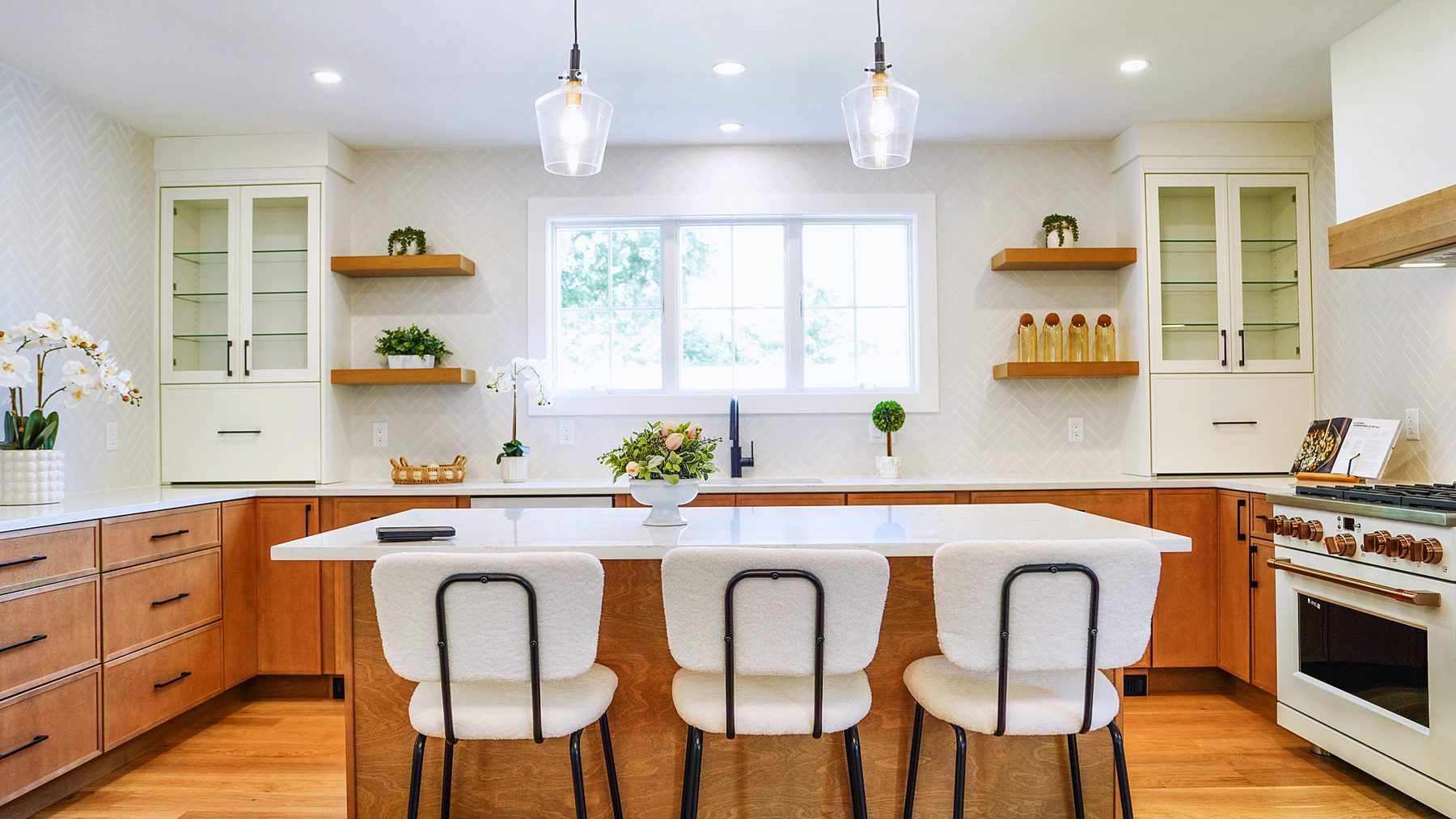 Dove and Timber Luna kitchen with island seating