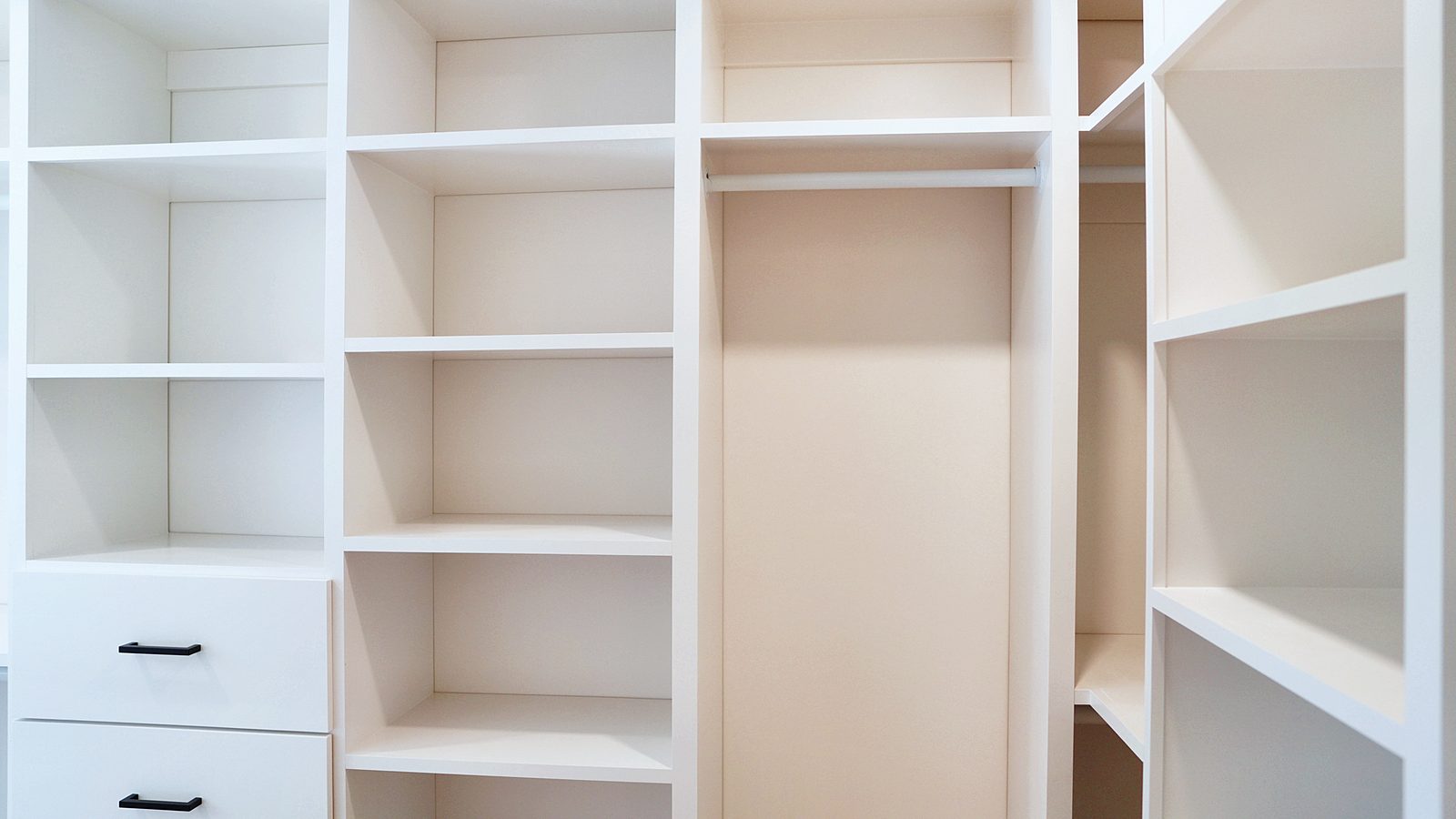 Walk-in pantry fitted in white