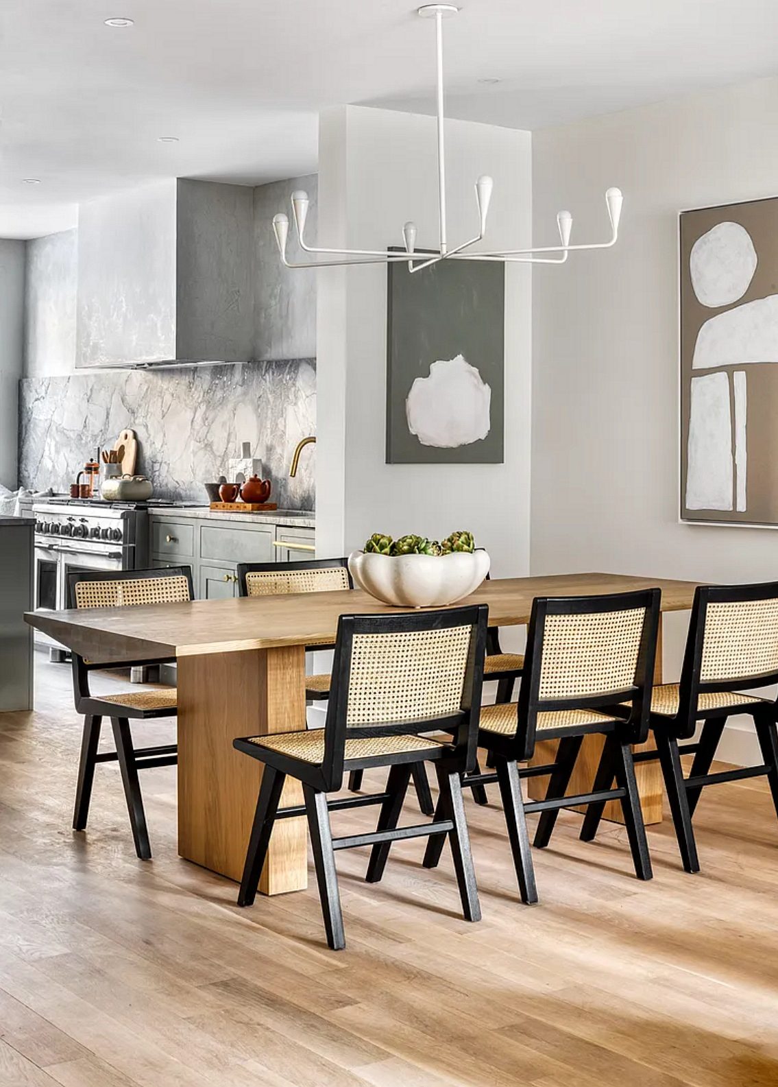 Shiloh Hanover inset in Mindful Gray with a marble slab backsplash — photo 6