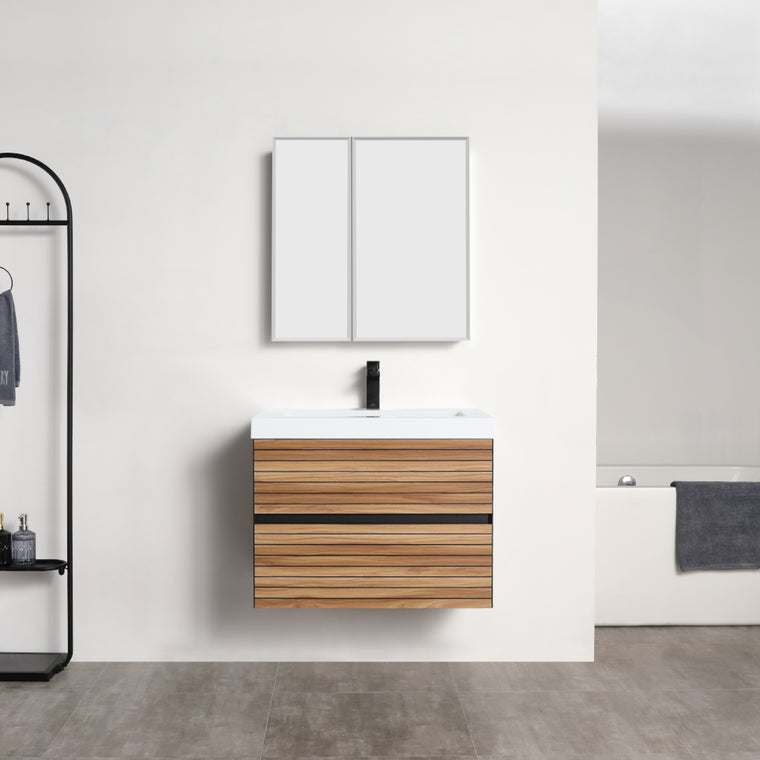 Blossom Annecy bathroom vanity, 30 inch, in Maple Strip