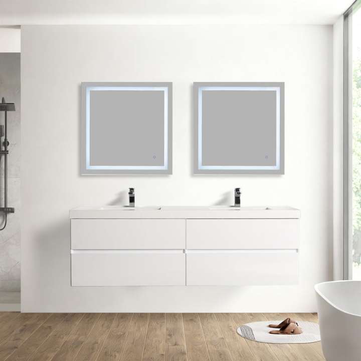 Blossom Assisi bathroom vanity, 72 inch, in Glossy White