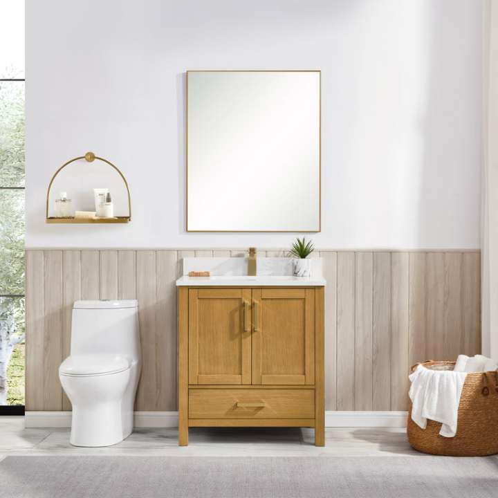 Blossom Basel bathroom vanity, 30 inch, in Ivory Oak