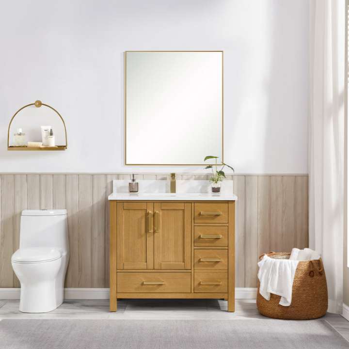 Blossom Basel bathroom vanity, 36 inch, in Ivory Oak