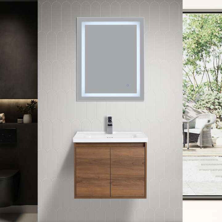 Blossom Bern vanity in Brown Walnut, 24 inch