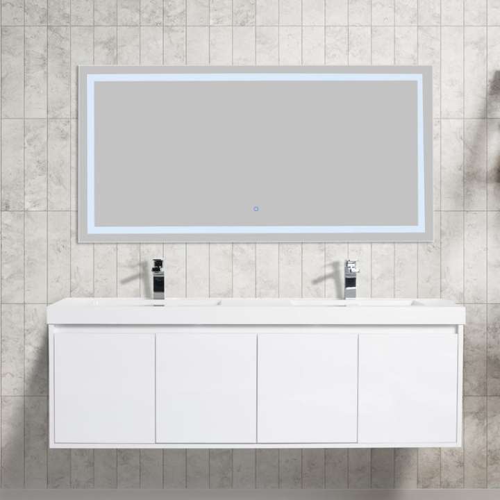 Blossom Bern bathroom vanity, 60 inch, in Glossy White