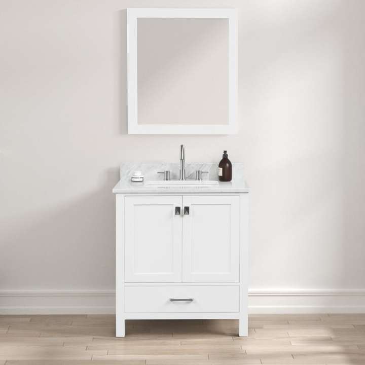 Blossom Geneva bathroom vanity, 30 inch, in Matte White