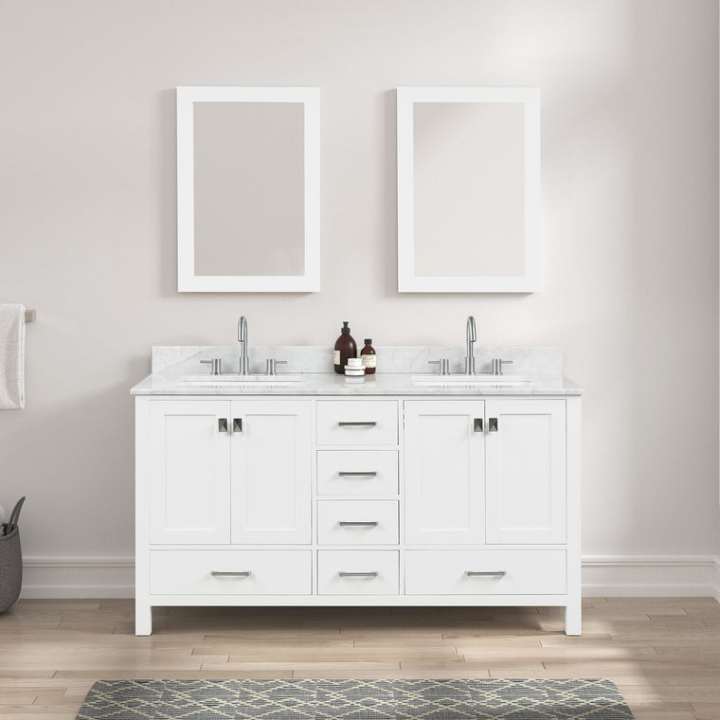 Blossom Geneva bathroom vanity, 60 inch, in Matte White