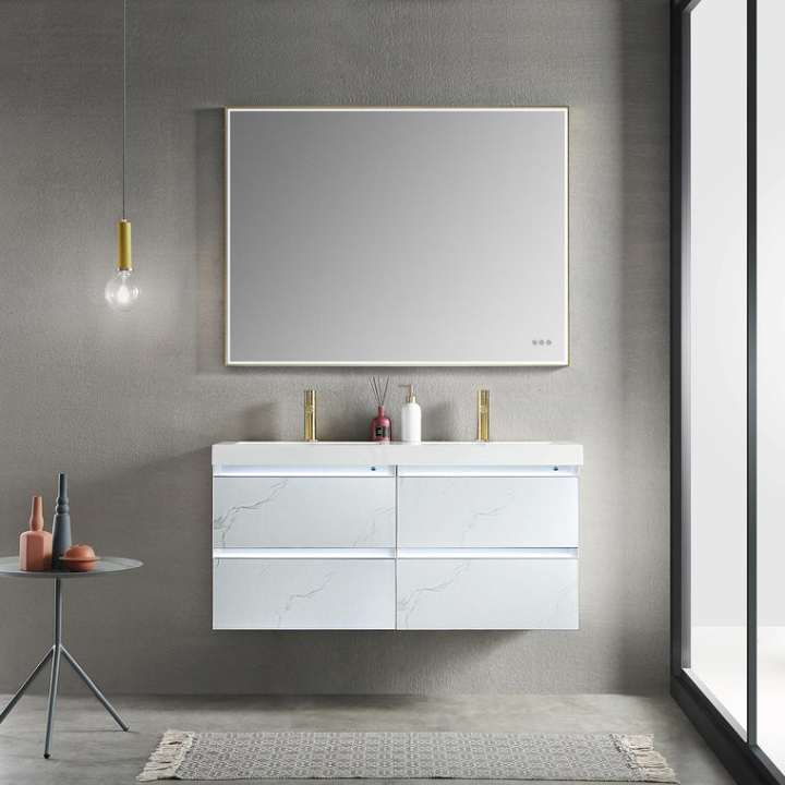 Blossom Jena bathroom vanity, 48 inch, in Calacatta White