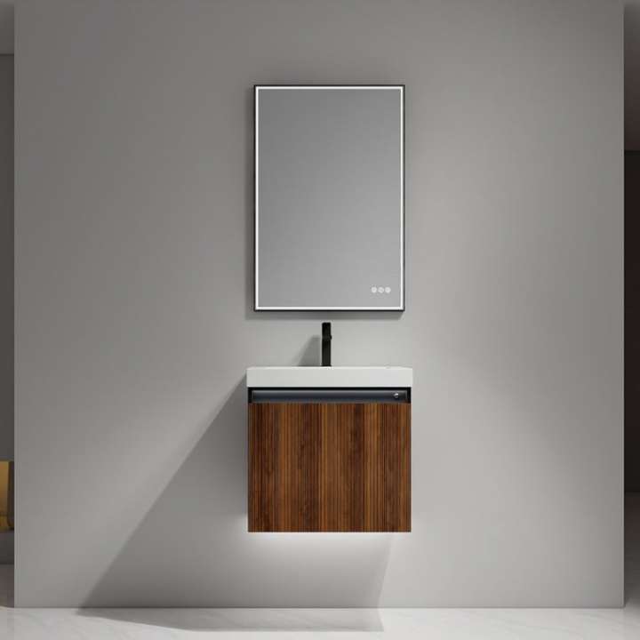 Blossom Lille bathroom vanity, 24 inch, in Brown Walnut Strip