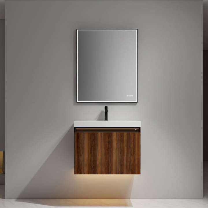 Blossom Lille bathroom vanity, 30 inch, in Brown Walnut Strip