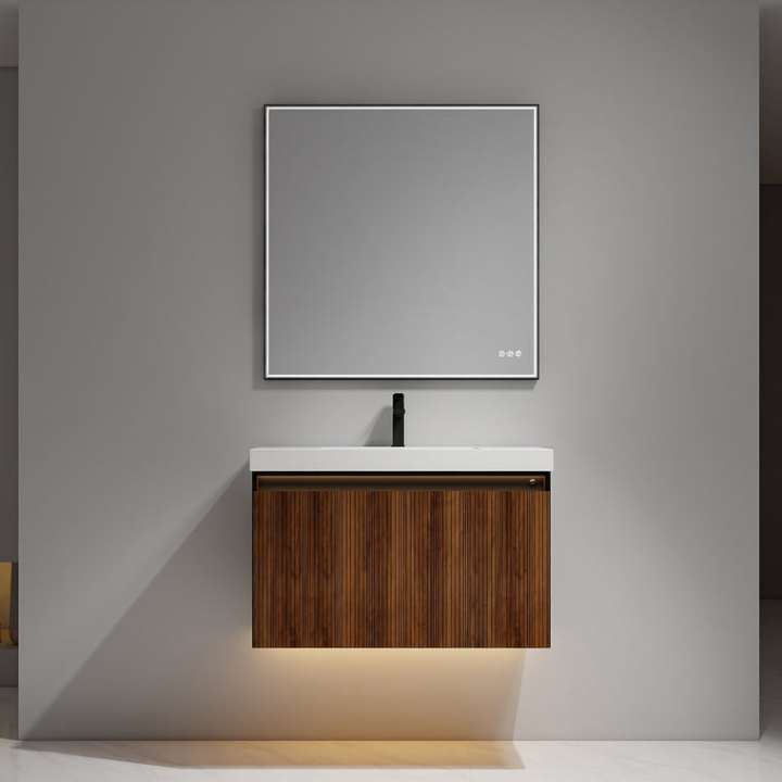 Blossom Lille bathroom vanity, 36 inch, in Brown Walnut Strip