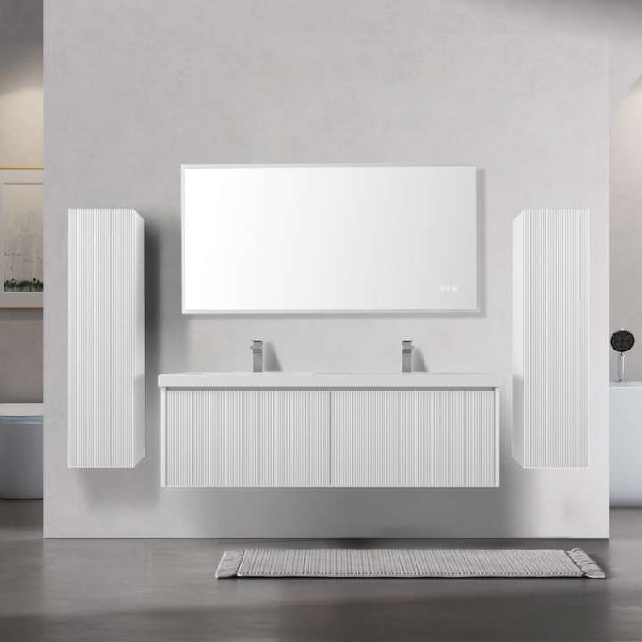 Blossom Positano bathroom vanity, 60 inch, in Matte White