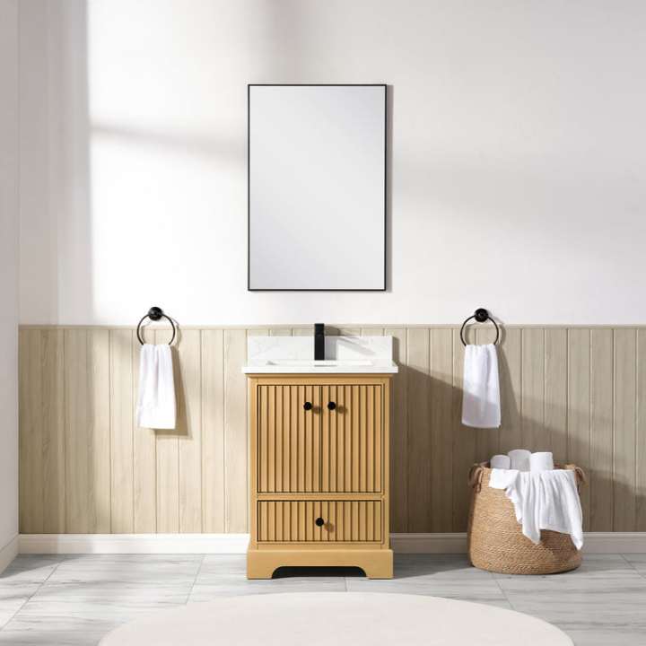 Blossom Sicily bathroom vanity, 24 inch, in Light Oak