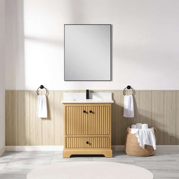 Blossom Sicily bathroom vanity, 30 inch, in Light Oak