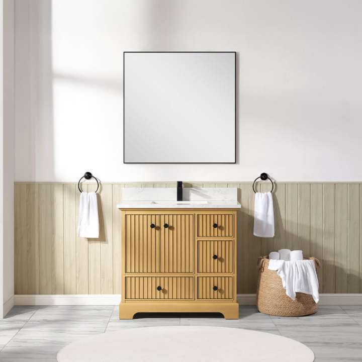 Blossom Sicily bathroom vanity, 36 inch, in Light Oak