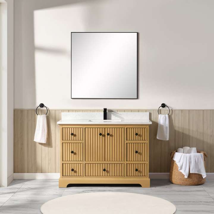 Blossom Sicily bathroom vanity, 48 inch, in Light Oak
