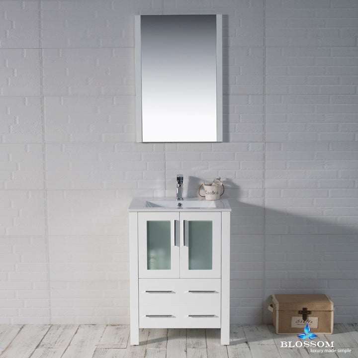 Blossom Sydney bathroom vanity, 24 inch, in Glossy White