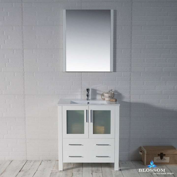 Blossom Sydney bathroom vanity, 30 inch, in Glossy White