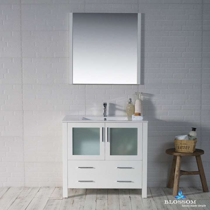 Blossom Sydney bathroom vanity, 36 inch, in Glossy White
