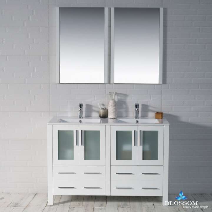 Blossom Sydney bathroom vanity, 48 inch, in Glossy White