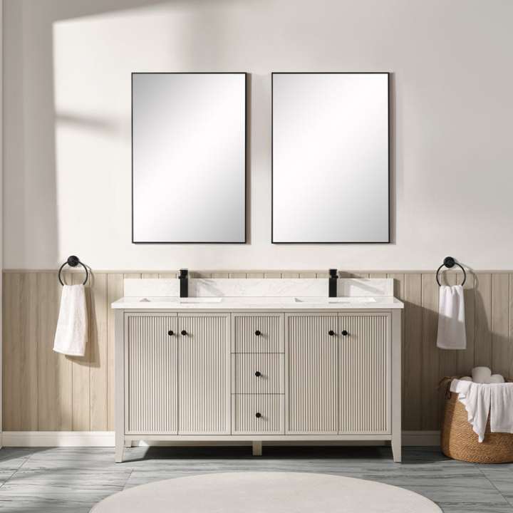 Blossom Torino bathroom vanity, 60 inch, in Washed Grey