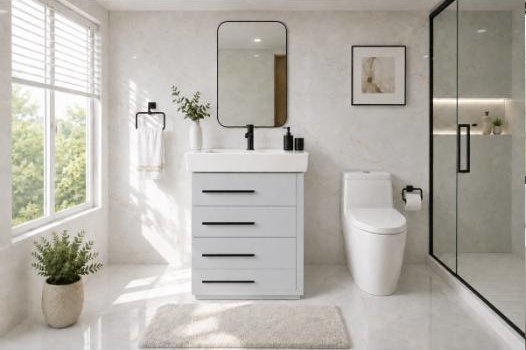 Otto Home Goods Adora vanity in Light Gray