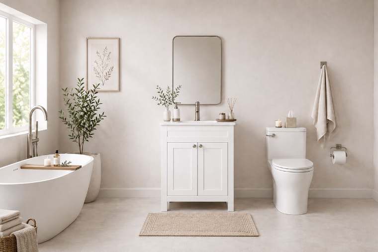 Otto Home Goods Aria bathroom vanity, 24 inch, in White