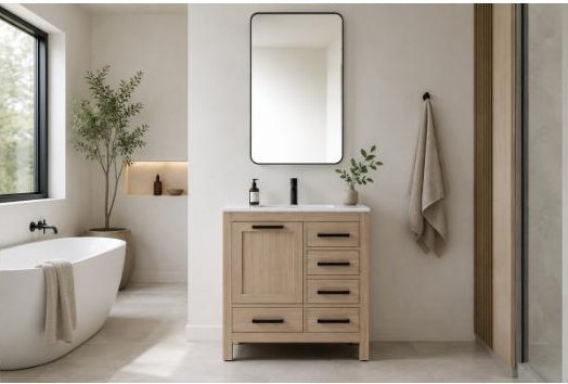 Otto Home Goods Ashley vanity in Natural Oak