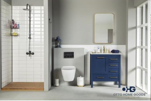 Otto Home Goods Ashley vanity in Navy Blue