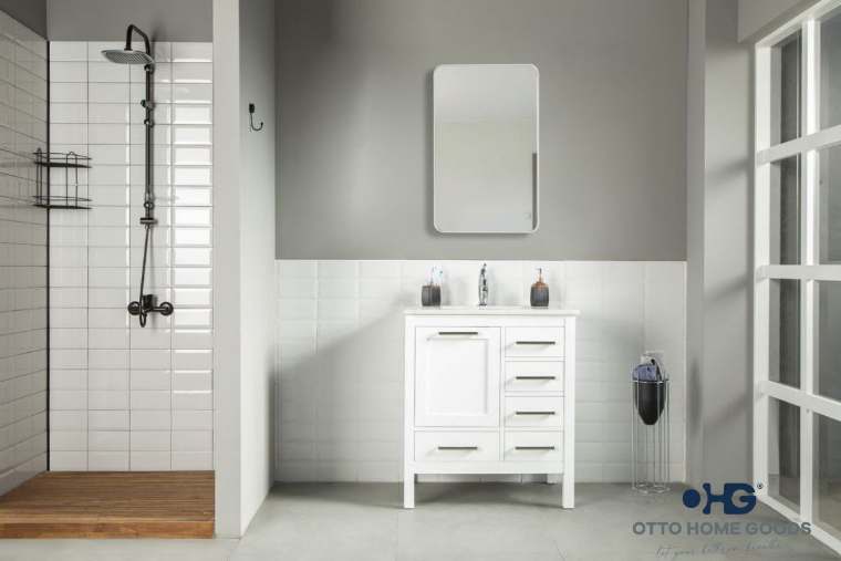 Otto Home Goods Ashley bathroom vanity, 30 inch, in White