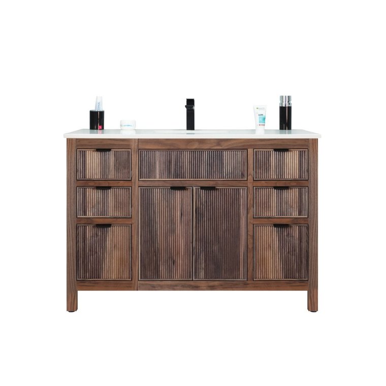 Otto Home Goods Catalina bathroom vanity, 48 inch, in Walnut