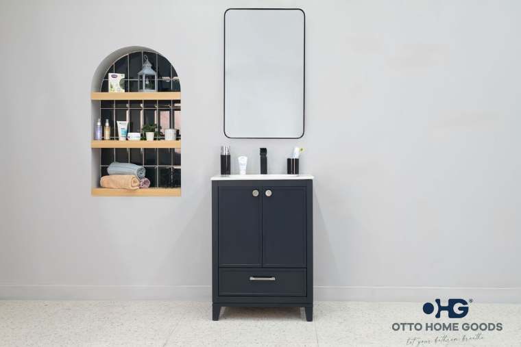 Otto Home Goods Frame vanity in Dark Gray, 24 inch