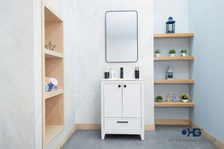 Otto Home Goods Frame bathroom vanity, 24 inch, in White